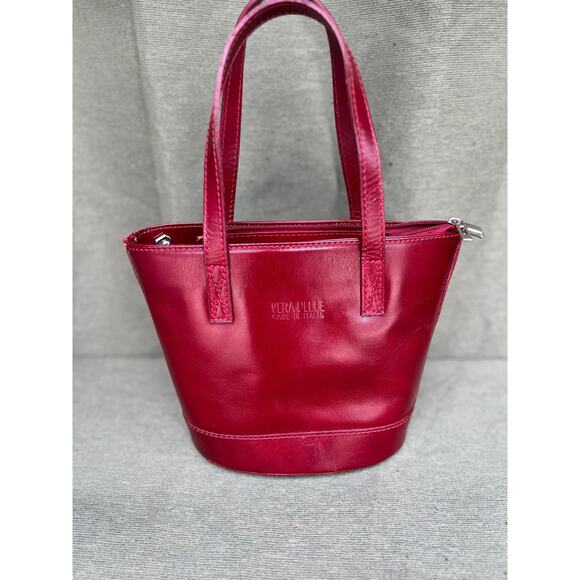 Vintage Vera Pelle Red Leather Handbag – Made in Italy - Picture 6 of 10